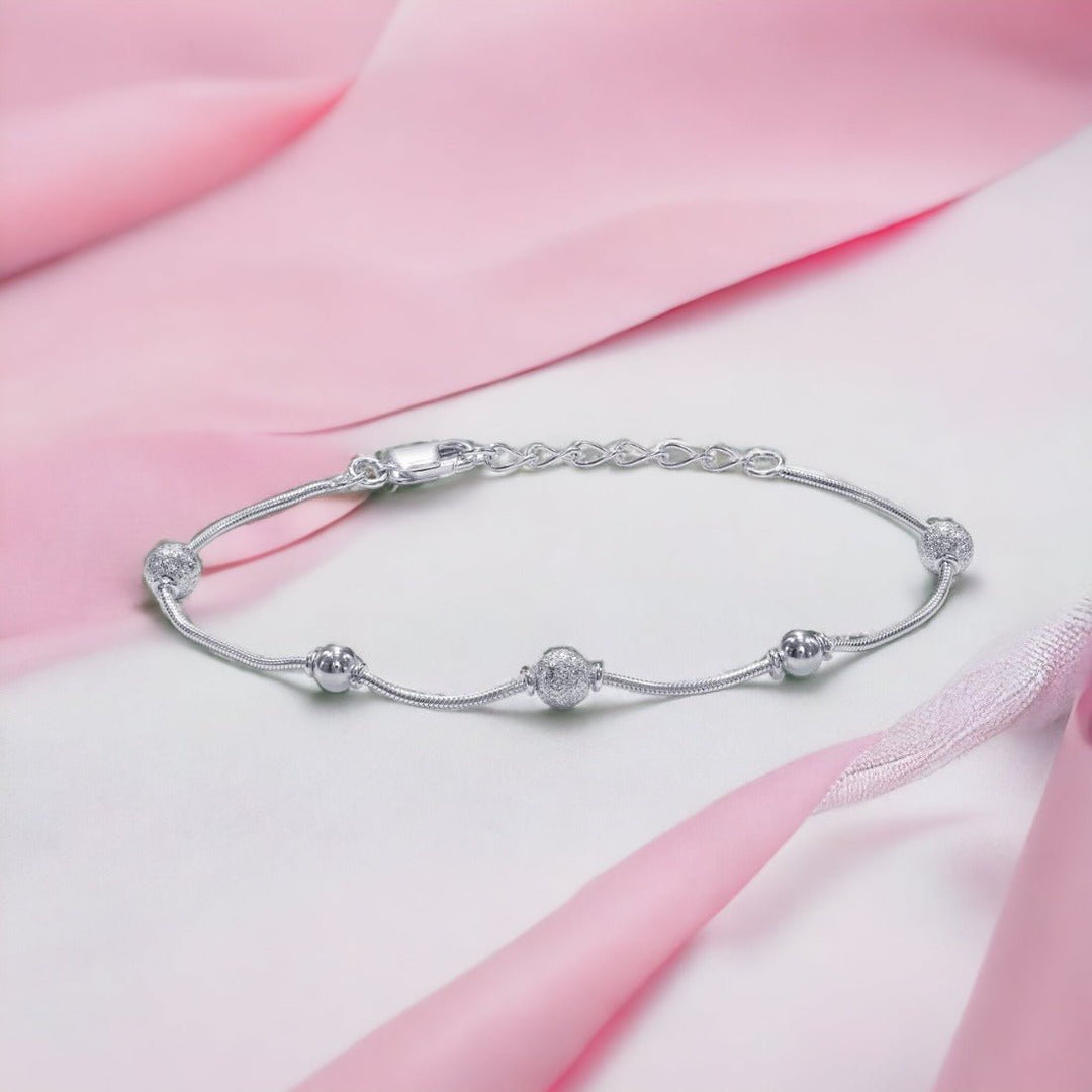 Taraash 925 Sterling Silver Frosted Silver Balls For Women BR1805F - Taraash