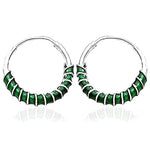Load image into Gallery viewer, Taraash 925 Sterling Silver Green Enamel Hoop Earring For Women - Taraash
