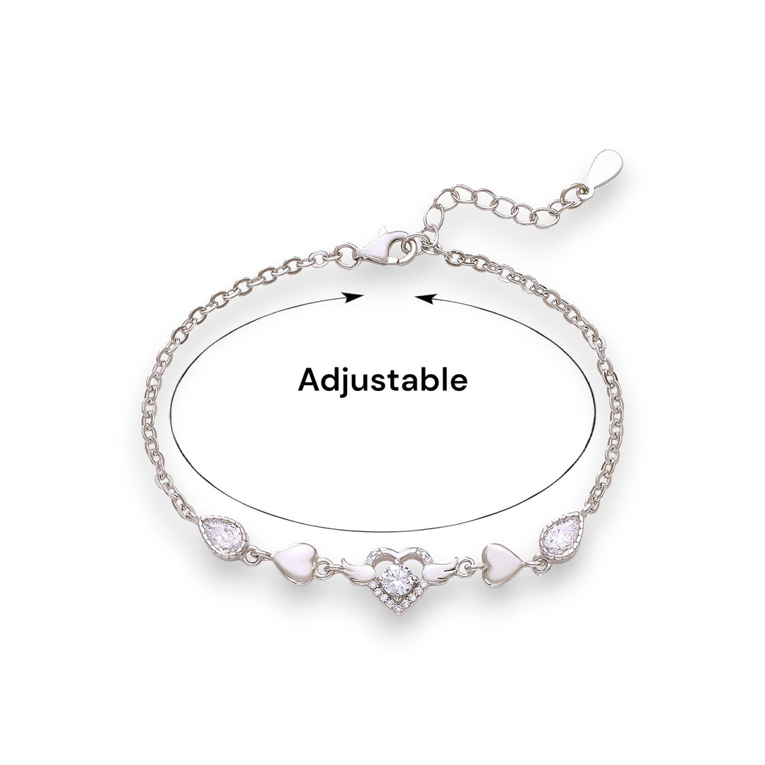 Taraash 925 Sterling Silver Heart Shape Bracelet For Women - Taraash
