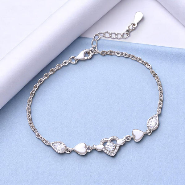 Taraash 925 Sterling Silver Heart Shape Bracelet For Women - Taraash
