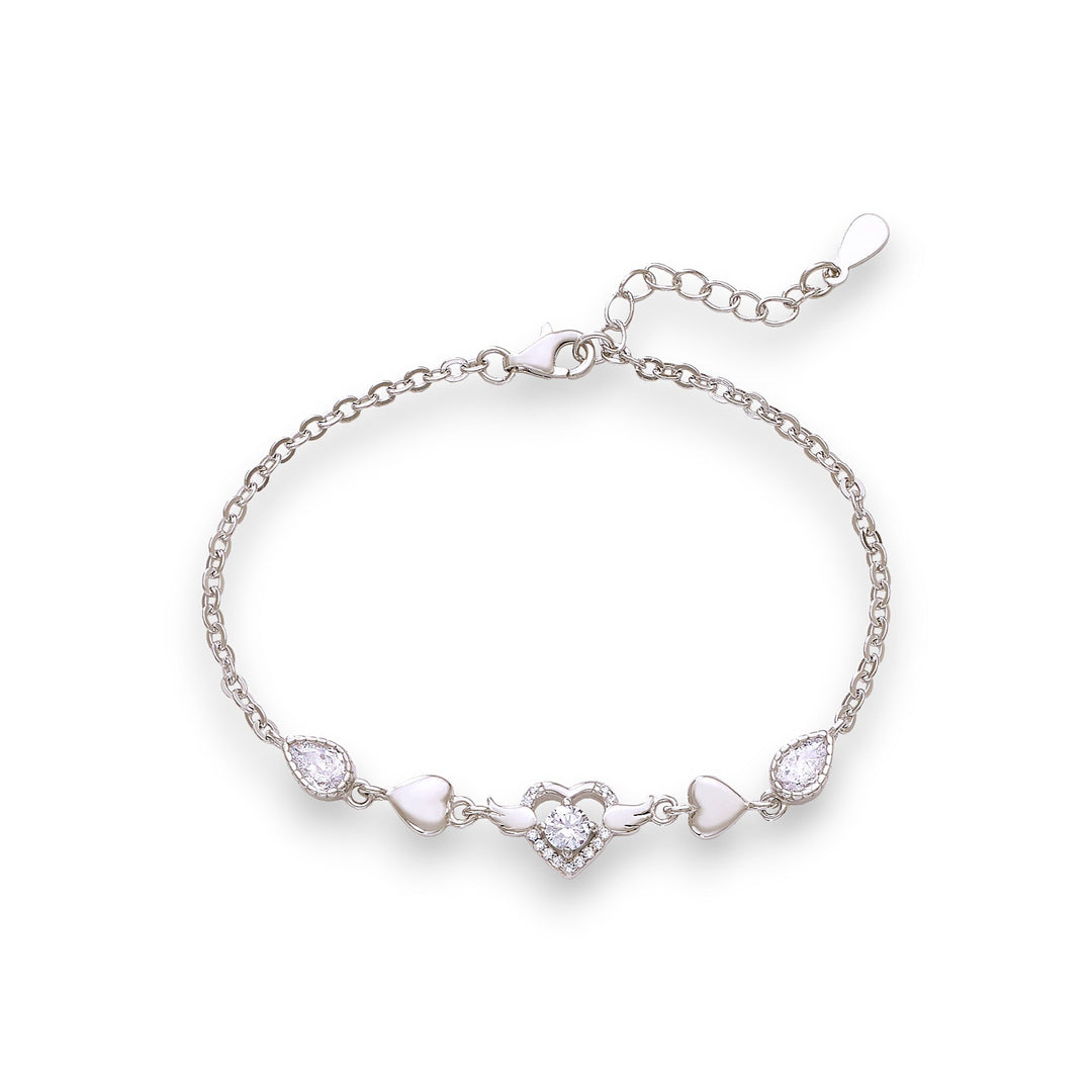 Taraash 925 Sterling Silver Heart Shape Bracelet For Women - Taraash