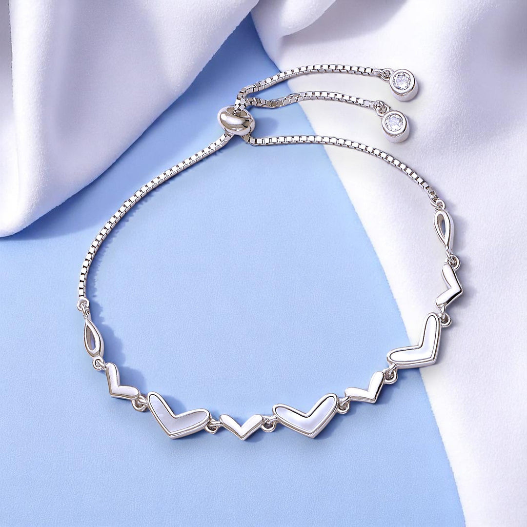 Taraash 925 Sterling Silver Heart Shape Bracelet For Women - Taraash