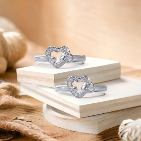 Taraash 925 Sterling Silver Heart Shape Toe Ring For Women - Taraash