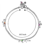 Taraash 925 Sterling Silver Leaf CZ Anklets For Women - Taraash