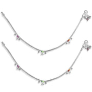 Taraash 925 Sterling Silver Leaf CZ Anklets For Women - Taraash