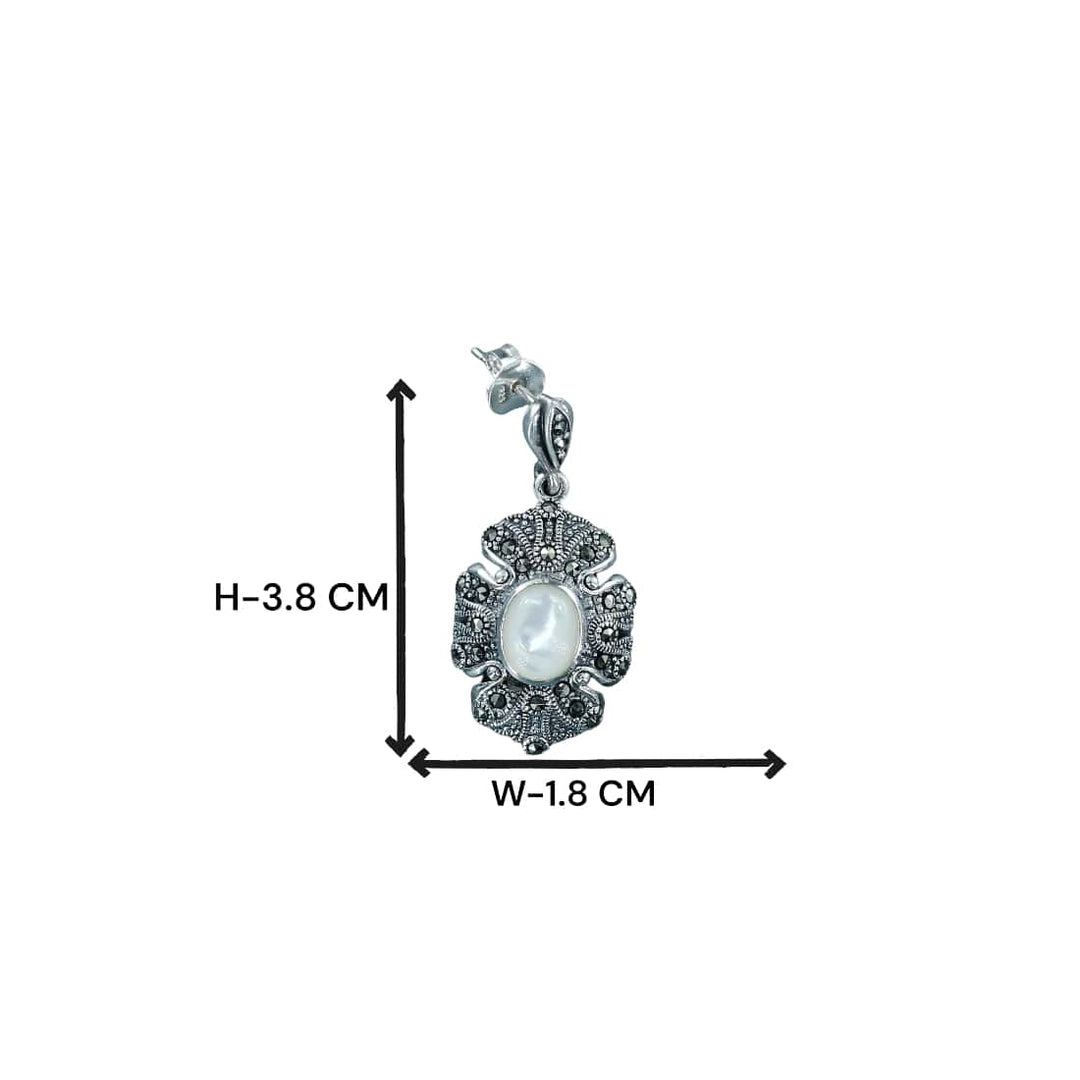 Taraash 925 Sterling Silver Marcasite Earrings For Women - Taraash