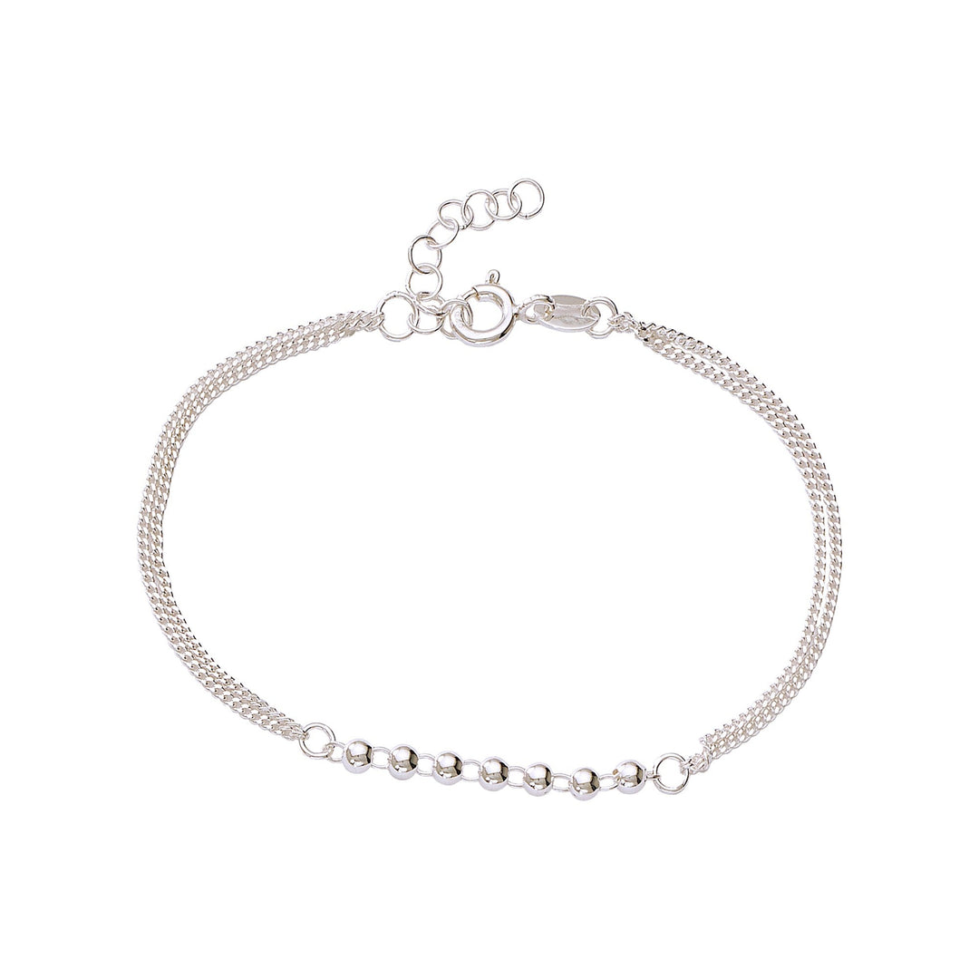 Taraash 925 Sterling Silver Multi Chain Beaded 7.5 Inch Bracelet for Women/Girls - Taraash