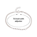 Load image into Gallery viewer, Taraash 925 Sterling Silver Multi Chain Beaded 7.5 Inch Bracelet for Women/Girls - Taraash
