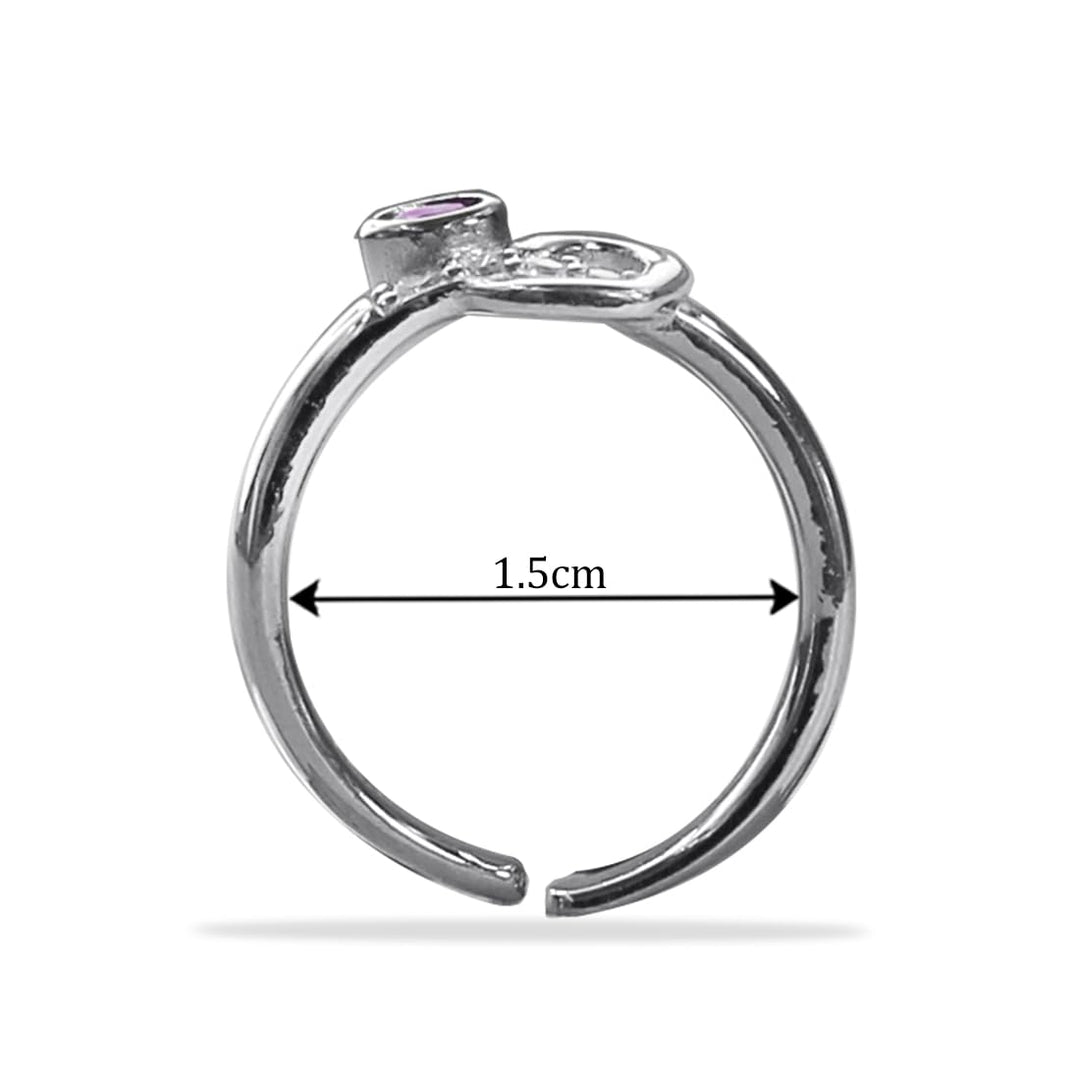 Taraash 925 Sterling Silver Pink CZ Toe Ring For Women - Taraash