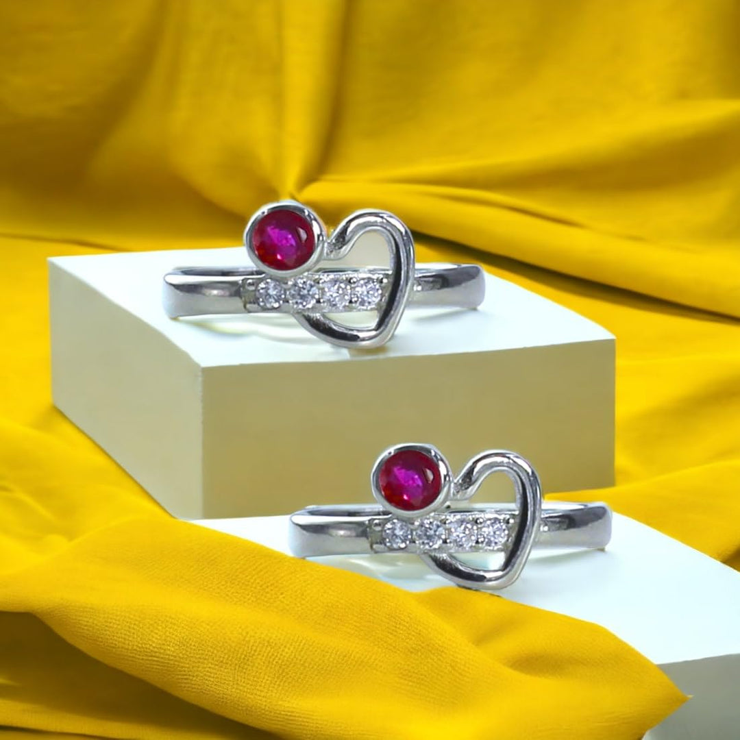 Taraash 925 Sterling Silver Pink CZ Toe Ring For Women - Taraash