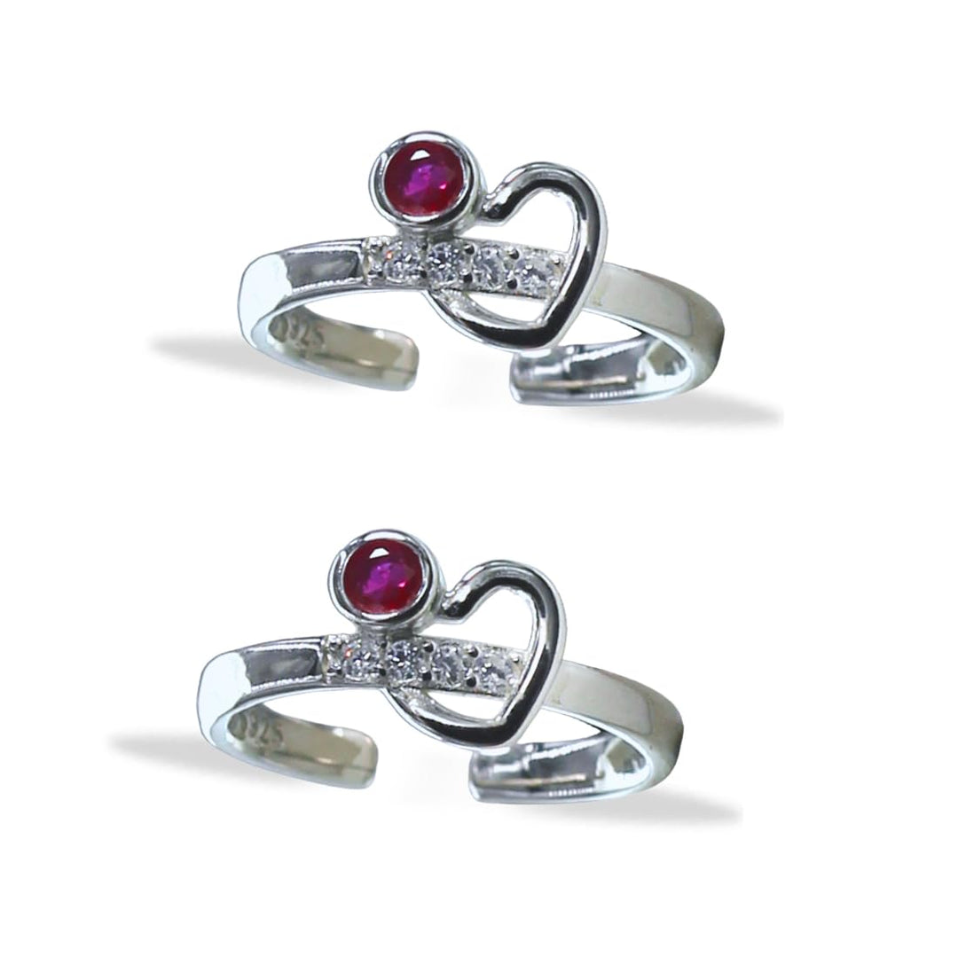 Taraash 925 Sterling Silver Pink CZ Toe Ring For Women - Taraash