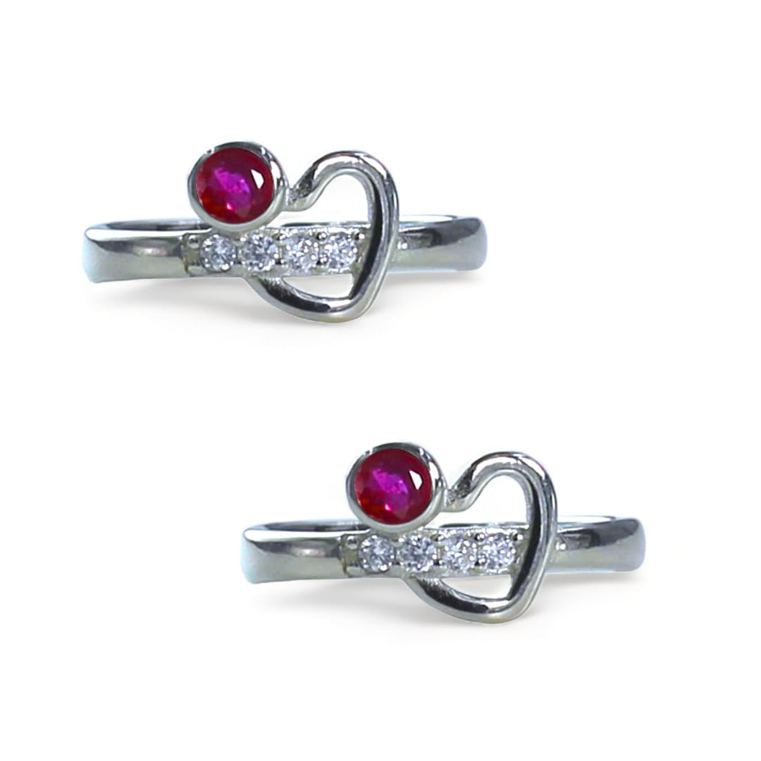 Taraash 925 Sterling Silver Pink CZ Toe Ring For Women - Taraash