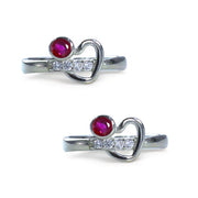 Taraash 925 Sterling Silver Pink CZ Toe Ring For Women - Taraash