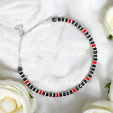 Taraash 925 Sterling Silver Red Black Beaded Bracelet for Women - Taraash
