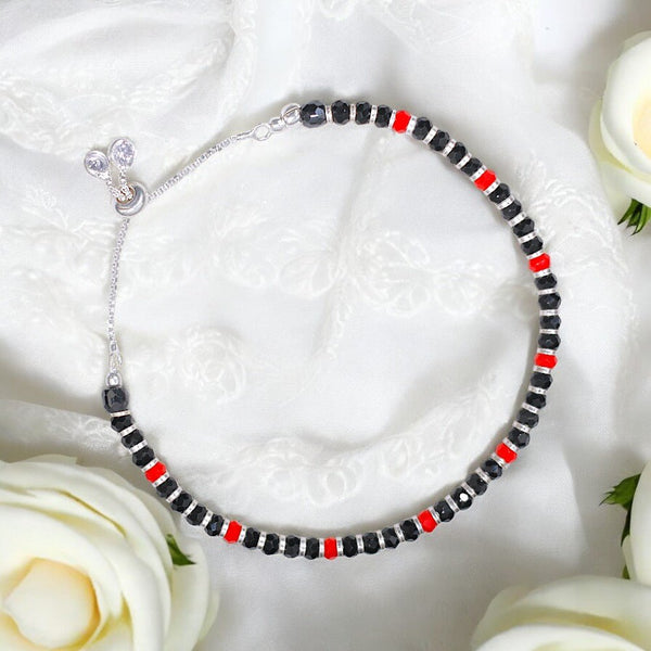 Taraash 925 Sterling Silver Red Black Beaded Bracelet for Women - Taraash