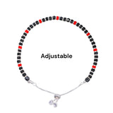 Taraash 925 Sterling Silver Red Black Beaded Bracelet for Women - Taraash