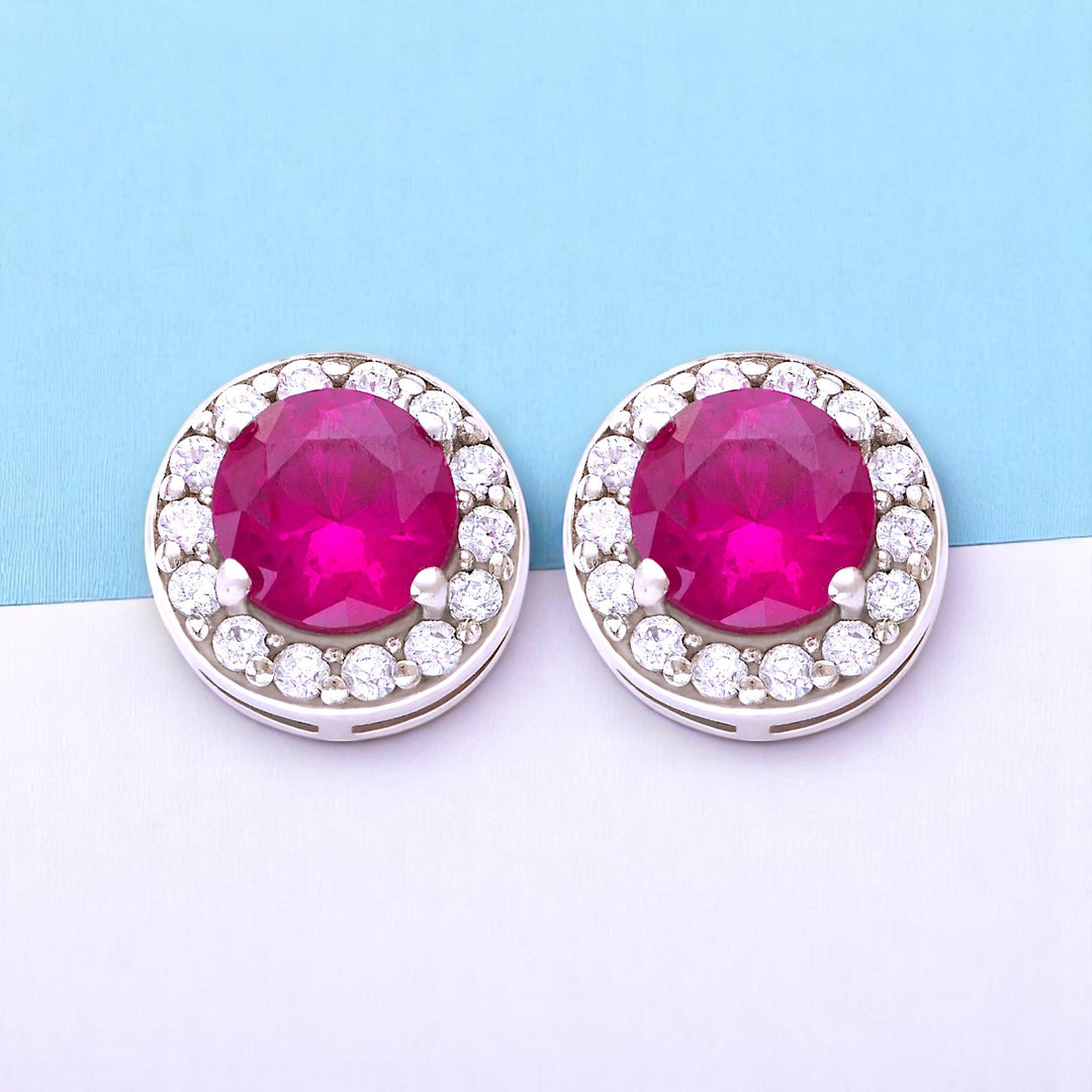 Taraash 925 Sterling Silver Round Cz Stud For Women - Taraash