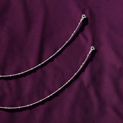 Taraash 925 Sterling Silver Single Line plain Anklets For Women CMR351L210H - Taraash