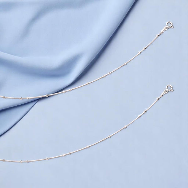 Taraash 925 Sterling Silver Single Line plain Anklets For Women CMR351L210H - Taraash