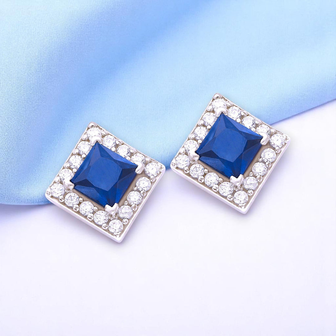 Taraash 925 Sterling Silver Square Shape Stud Earrings For Women - Taraash