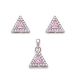 Taraash 925 Sterling Silver Triangle Shape CZ Jewellery Sets For Women - Taraash