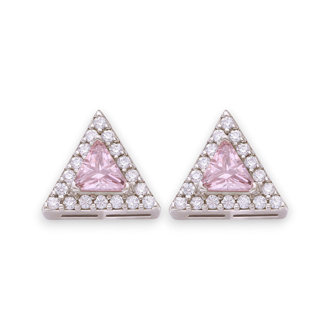 Taraash 925 Sterling Silver Triangle Shape Stud Earrings For Women - Taraash