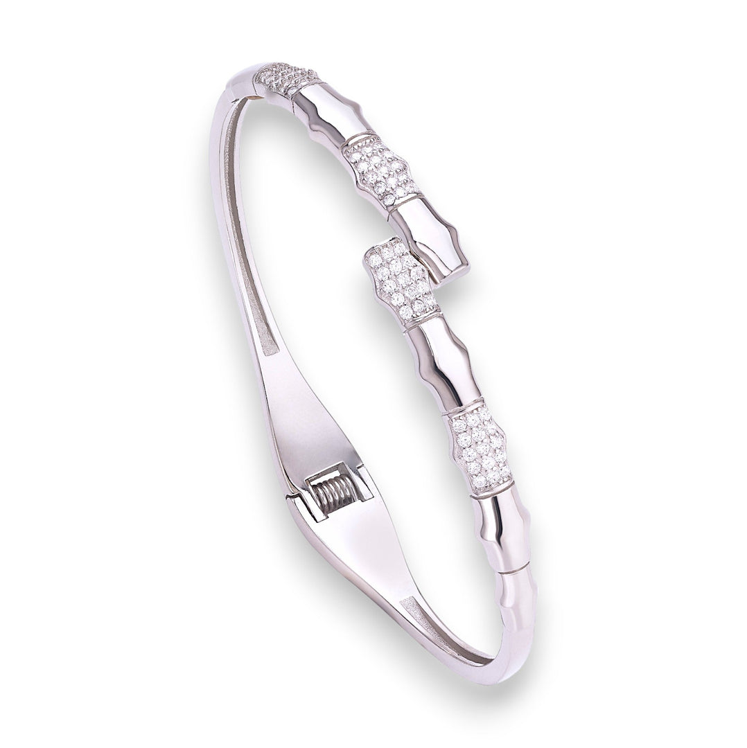 Taraash 925 Sterling Silver Unique Cz Bangle Kada For Women - Taraash