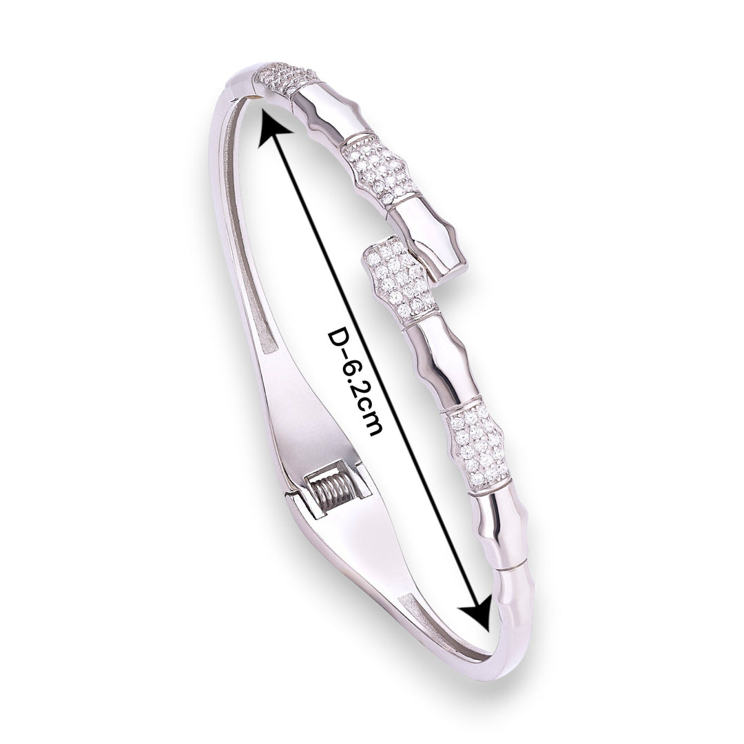 Taraash 925 Sterling Silver Unique Cz Bangle Kada For Women - Taraash