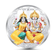 Taraash 999 Purity 20 grams Laxmi Ganesh Silver Coin - Taraash