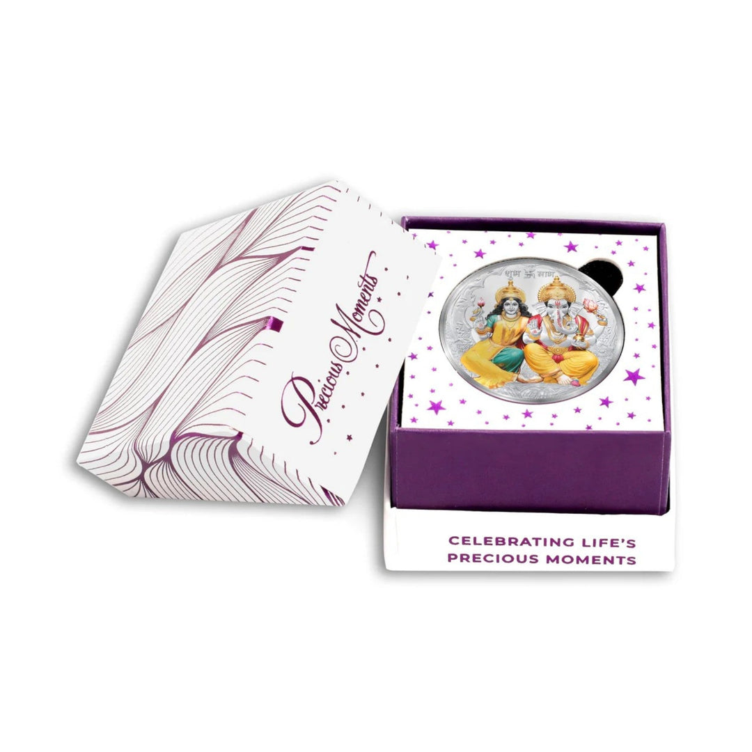 Taraash 999 Purity 20 grams Laxmi Ganesh Silver Coin - Taraash
