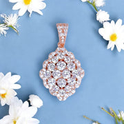 Taraash Sterling Silver CZ Rose Gold Diamond Shape Pendant for Women - 925 Silver with Rose Gold Plating - Taraash