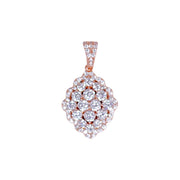 Taraash Sterling Silver CZ Rose Gold Diamond Shape Pendant for Women - 925 Silver with Rose Gold Plating - Taraash