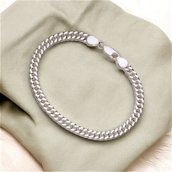 Taraash Sterling Silver Double Curb Chain Bracelet For Men - Taraash