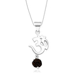 Load image into Gallery viewer, Taraash Sterling Silver Om Rudraksha Pendant With Chain For Unisex COMBO PDCH 64 - Taraash
