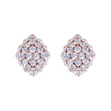 Taraash Women's Jewelry Set - Sterling Silver CZ Rose Gold Diamond Shape - 925 Silver with Rose Gold Plating - Taraash