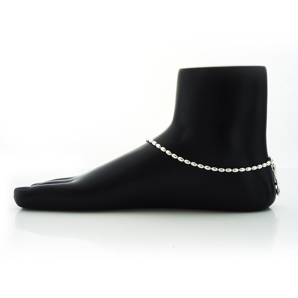 Taraash  Sterling Silver Combo of Anklet & Toe Ring COMBO ANTR 10