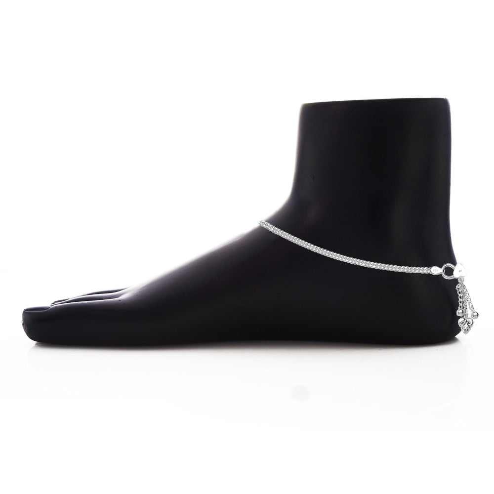 Taraash Sterling Silver Combo of Anklet & Toe Ring For Women COMBO ANTR 85
