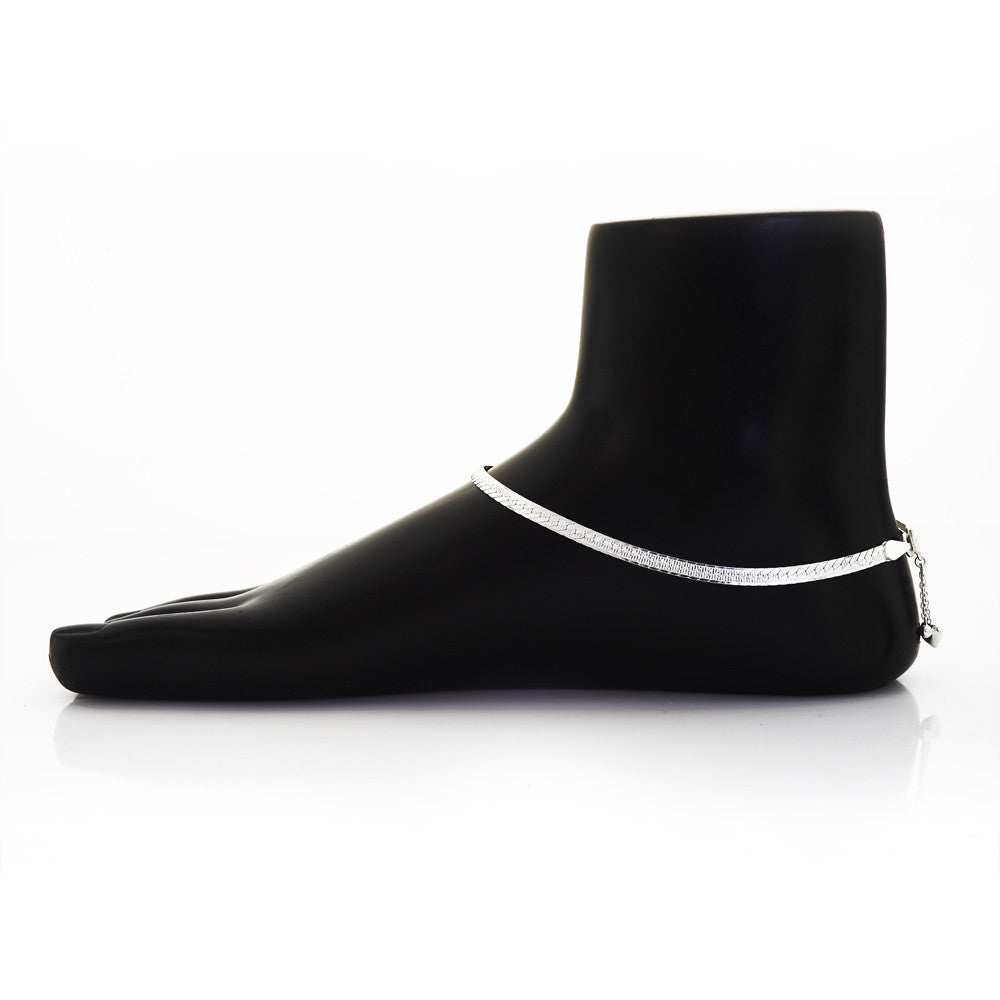 Taraash Sterling Silver Combo of Anklet & Toe Ring For Women COMBO ANTR 95