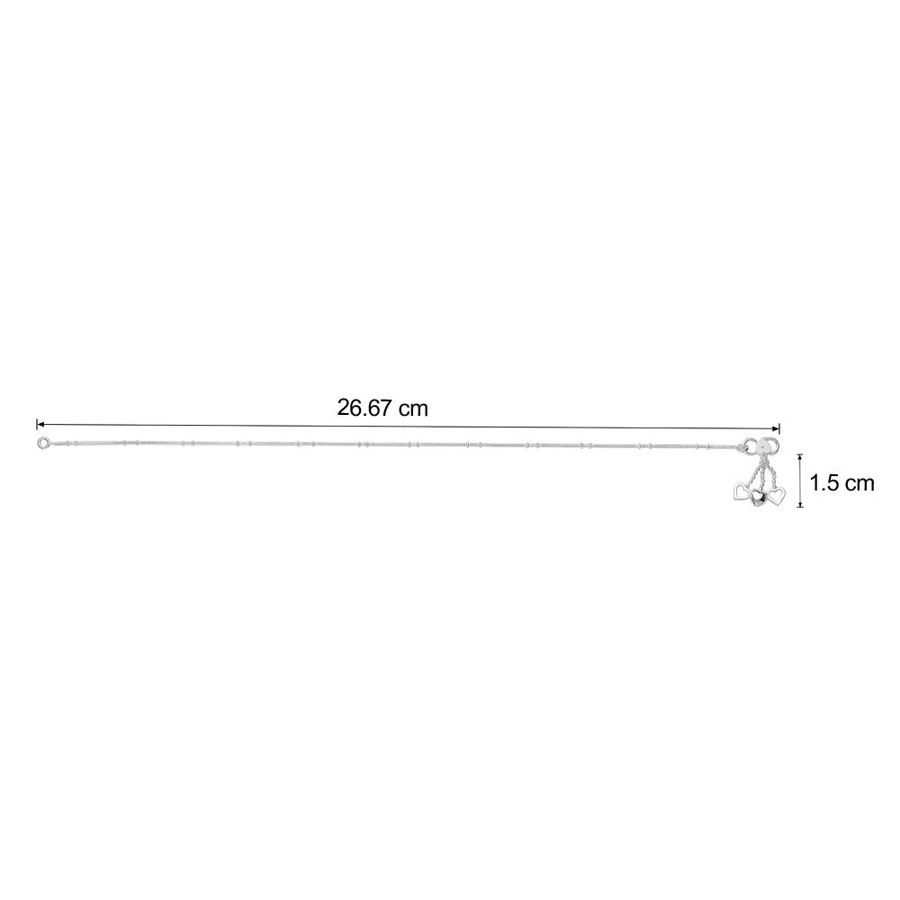 Taraash Sterling Silver Combo Of Anklet & Toe Ring For Women COMBO ANTR 55