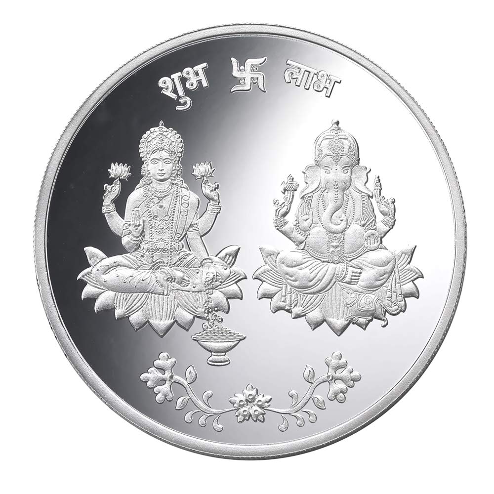Taraash 999 Silver God Lakshmi Ganesha 100 Gram Coin CF15R3G100