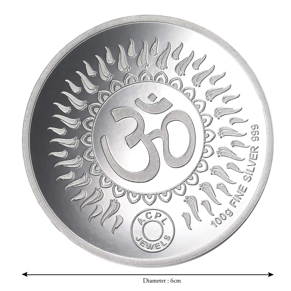 Taraash 999 Silver God Lakshmi Ganesha 100 Gram Coin CF15R3G100