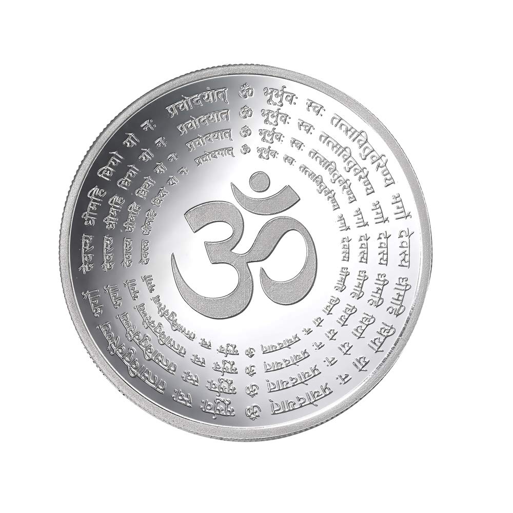 Taraash 999 Purity 20 gm Sunrise Gayatri Mantra Silver Coin By ACPL