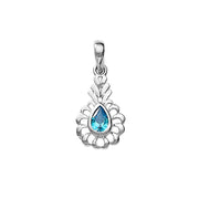 Taraash Sterling Silver Pear Shape Pendant With Chain For Women COMBO PDCH 87