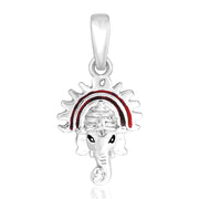 Taraash Sterling Silver Enamel Ganpati Pendant With Chain COMBO PDCH 89