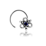 Load image into Gallery viewer, Taraash 925 Sterling Blue Stone Nosepin | Silver Nosepin | Silver Nosepin For Women