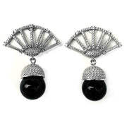Blisse 925 Silver CZ Black Pearl Drop Earring For Women - Taraash