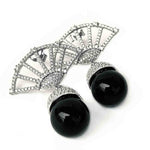 Load image into Gallery viewer, Blisse 925 Silver CZ Black Pearl Drop Earring For Women - Taraash
