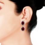 Load image into Gallery viewer, Blisse 925 Silver Pink Ruby Talpe Stone CZ Earring For Women - Taraash