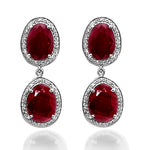 Load image into Gallery viewer, Blisse 925 Silver Pink Ruby Talpe Stone CZ Earring For Women - Taraash