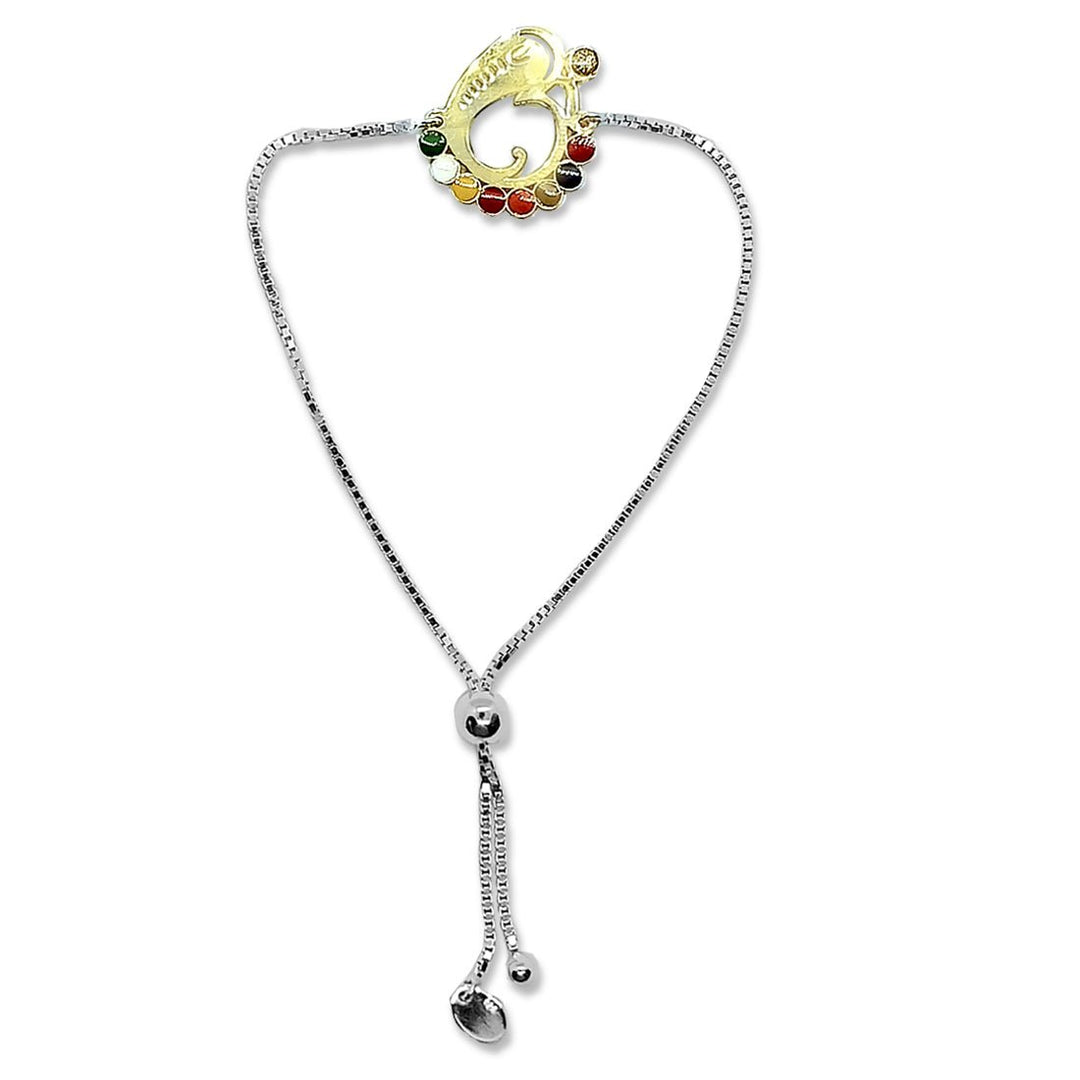 Blisse Allure 925 Silver Gold Plated Ganeshji Rakhi Bracelet for Brother - Taraash